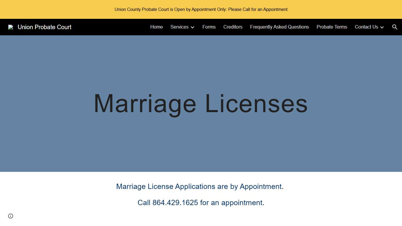 Union Probate Court - Marriage Licenses